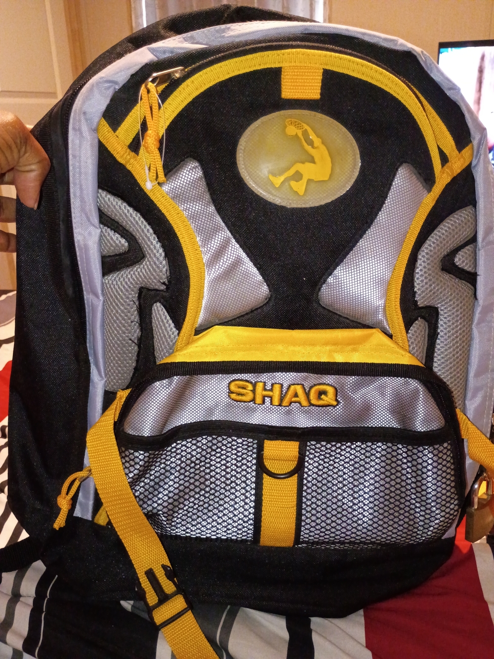 STARTER Kids Black and Yellow 'SHAQ' Logo Backpack. GUC